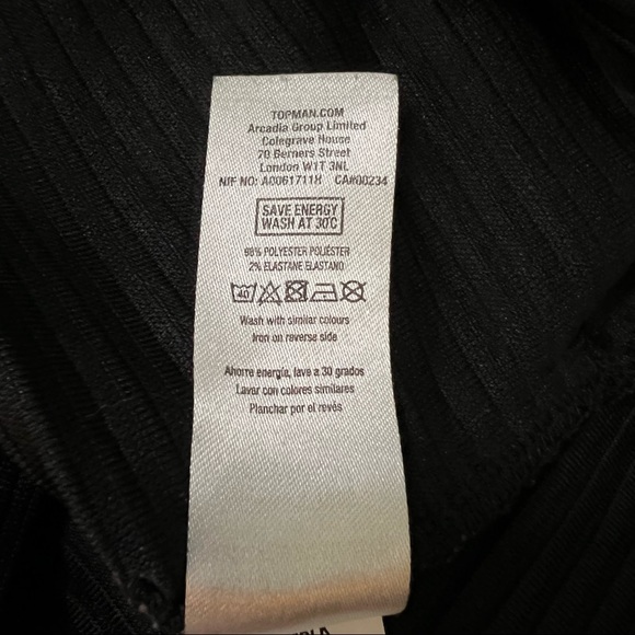 Topman Oversized Black Ribbed Tee - Picture 6 of 6